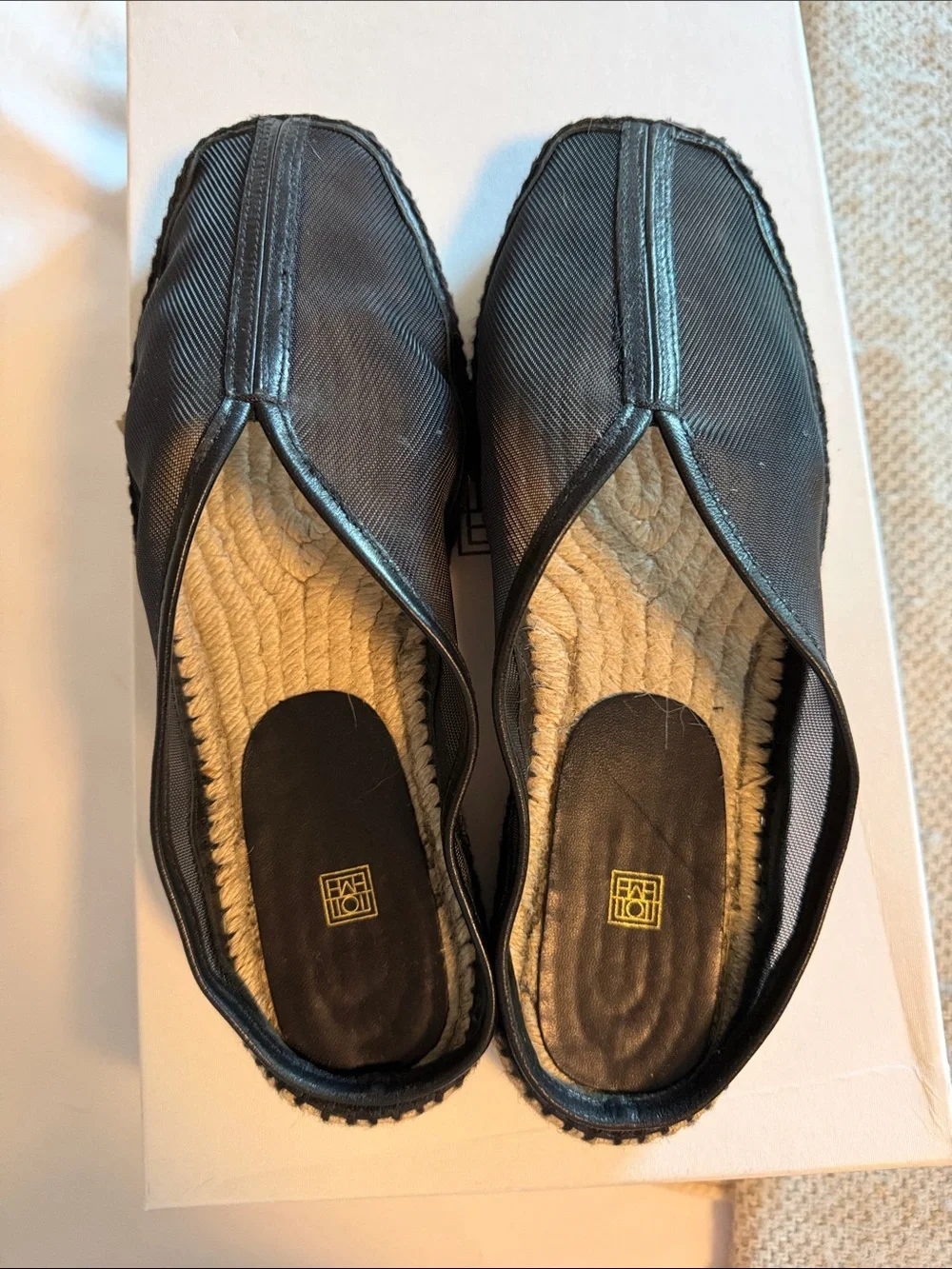 Toteme black espadrille slippers
